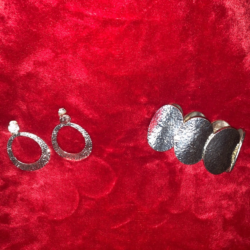 Hammered Silver Jewelry Set